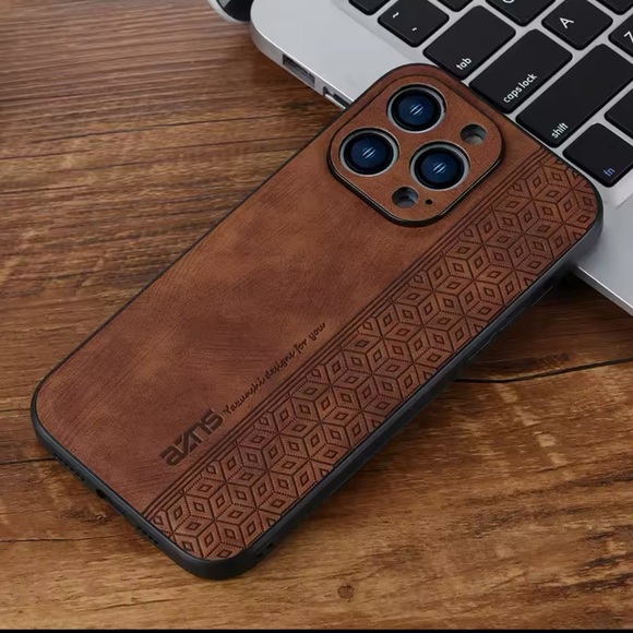 Other - iPhone 16 Pro Max Case Vintage Wood Grain,Etched Geometric Design,Slim & Durable